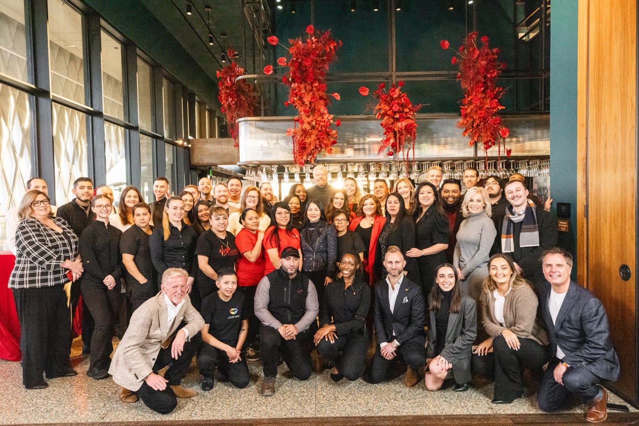 Richard Branson with the team at Virgin Hotels Dallas