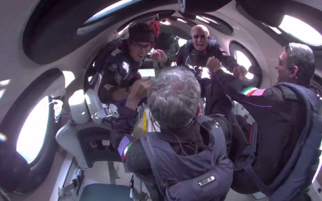 Virgin Galactic's Galactic 07 crew in space