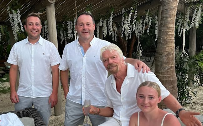 Richard Branson and Anthony Harker on Necker Island