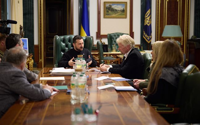 Richard Branson and the President of Ukraine Volodymyr Zelenskyy 