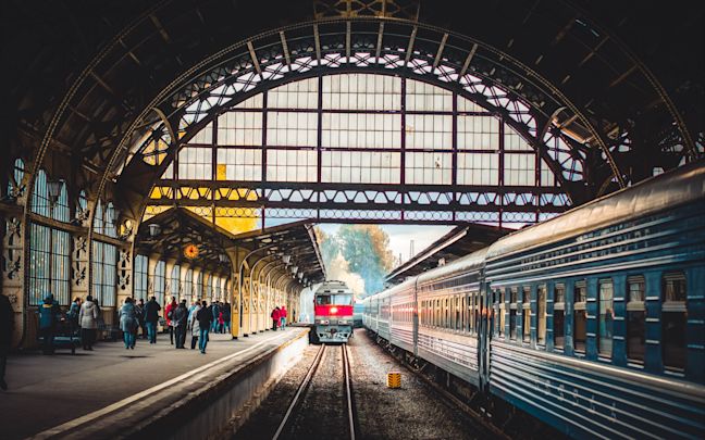 An image of a train station