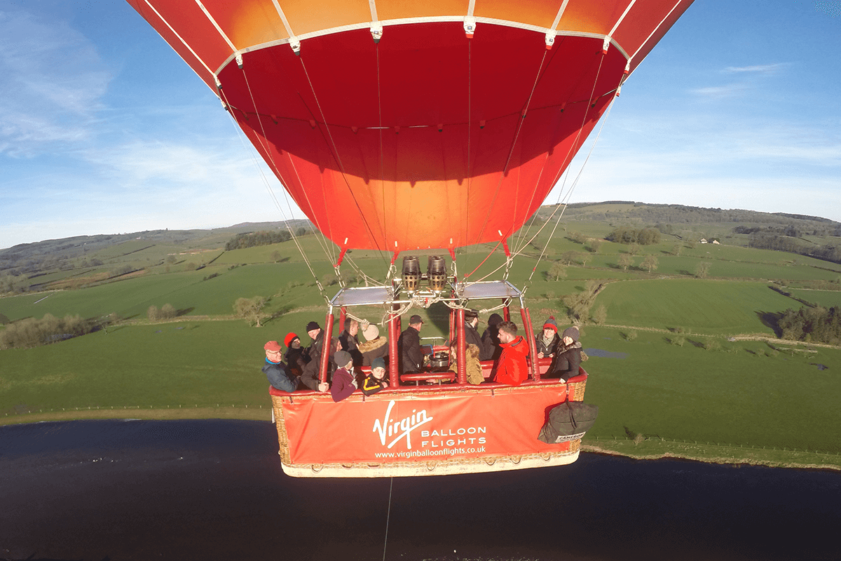 People enjoy a Virgin Balloon Flights flight